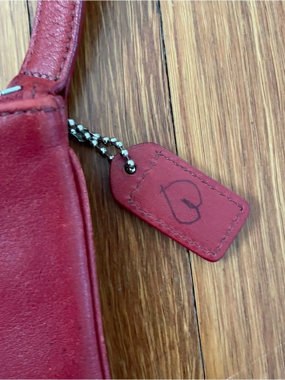 Vintage Y2K Coach Red Leather Crossbody with Eyelet Trim - Picture 6 of 8